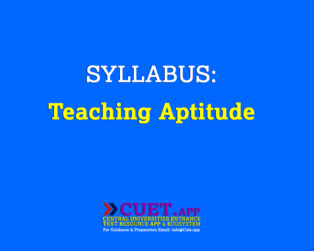 Syllabus | Teaching Aptitude